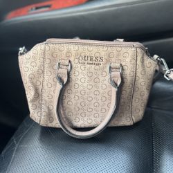 Guess Pink/tan Purse