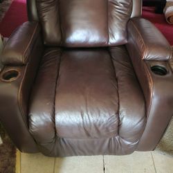 Leather Chocolate Recliner $25
