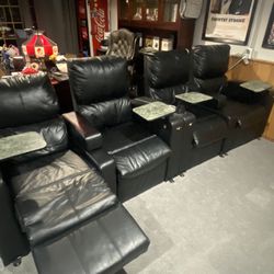 Electric Recline Theater Chairs with Cupholders and Serving Tables