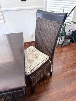 Dark Dining Table Set with Cushion