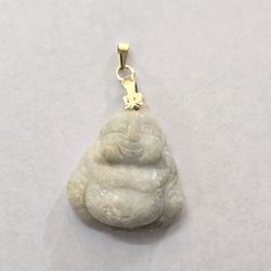 14kt Gold And Jade Buddha Charm 