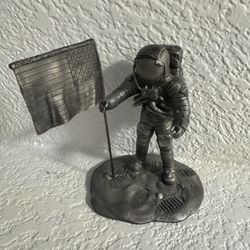 Pewter Statue Small. Franklin Mint moon man.