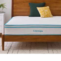 Linenspa 10 Inch Memory Foam and Spring Hybrid Mattress - Medium Feel - Bed in a Box - Quality Comfort and Adaptive Support - Breathable - Cooling - P