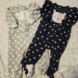 Carter's Fleece Rompers Baby 3-6 Month
