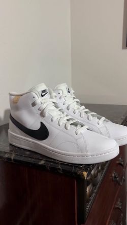 Nike White Mid-Top Leather Sneakers