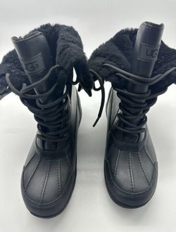 UGG Butte Black Waterproof Winter Boots.