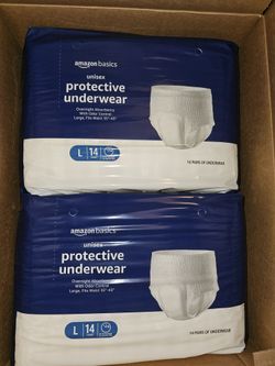Box Of Amazon basics Protective Underwear In size Large