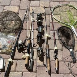 Lot Of Fishing Poles & Reels
