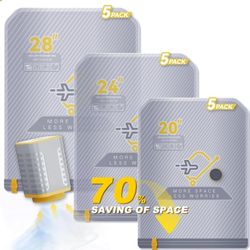 15-Pack Vacuum Bags for Travel with Wireless Rechargeable Pump,