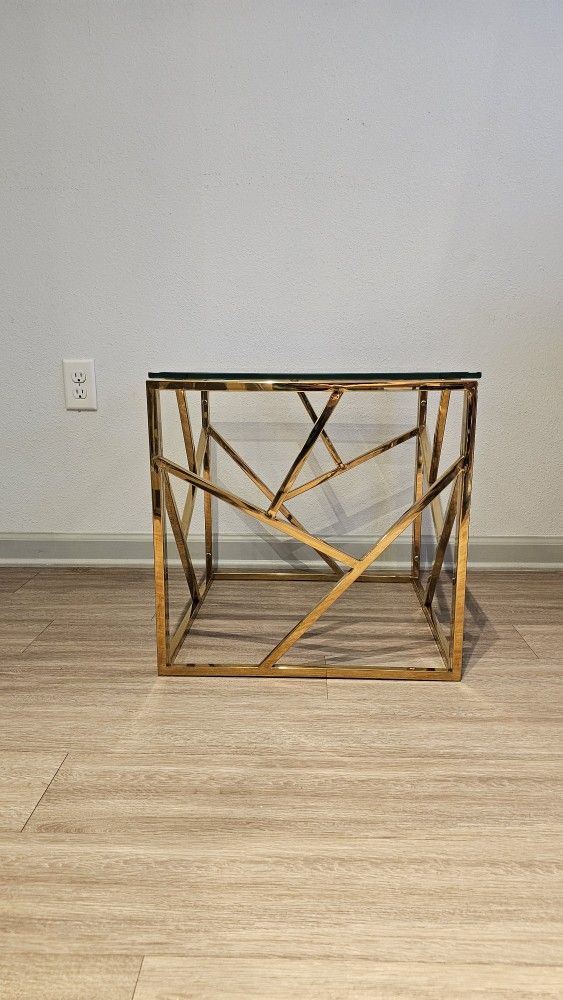 Amalfi Gold Chrome Side End Table