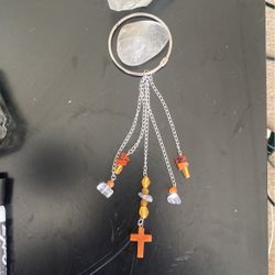Healing Stone Cross Car Charm 
