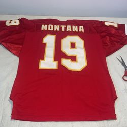 Authentic Joe Montana Kansas City Chiefs Wilson Jersey Sewn Clean Mens 48 75th