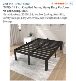 ITIMIDI 14 Inch King Metal Platform Bed Frame