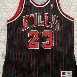 Authentic Michael Jordan Bulls Pinstripe Champion Jersey 48