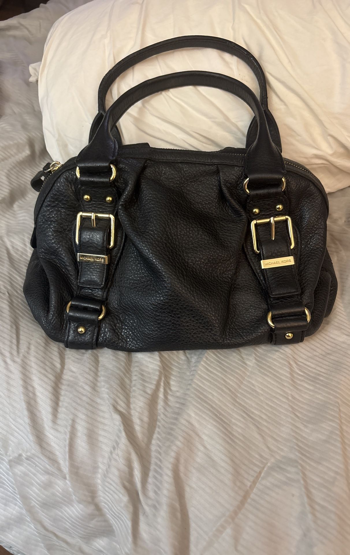 Michael Kors Black Leather Satchel Purse