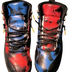 Custom-painted Air Jordan 12 Sneakers - Size 12