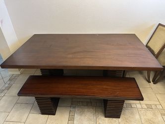Solid Wood Dining Table And Bench