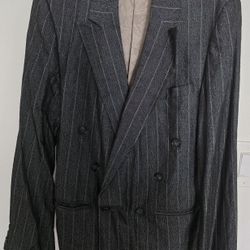 Saco De Traje De Doble Botonadura Para Mujer Medida Mediana Color Gris Obscuro 