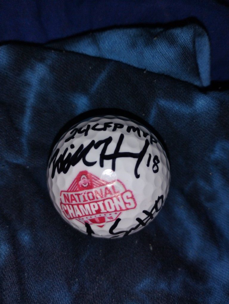 Will Howard Cody Simon Signed Autograph Ohio State Buckeyes Golf Ball National Champs Auto