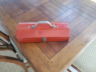 Red metal toolbox