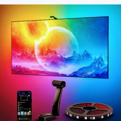 Govee Envisual TV Backlight T2 with Dual Cameras, 16.4ft RGBIC Wi-Fi LED Backlights for 75-85 inch TVs, Double Light Beads, Adapts to Ultra-Thin TVs, 