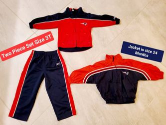 Kid's NFL  Patriots outfit and jacket Size 3T and 24 Months