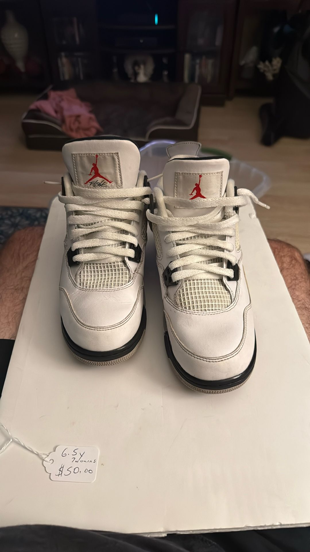 Air Jordan 4 GS White Cement 7 Womens