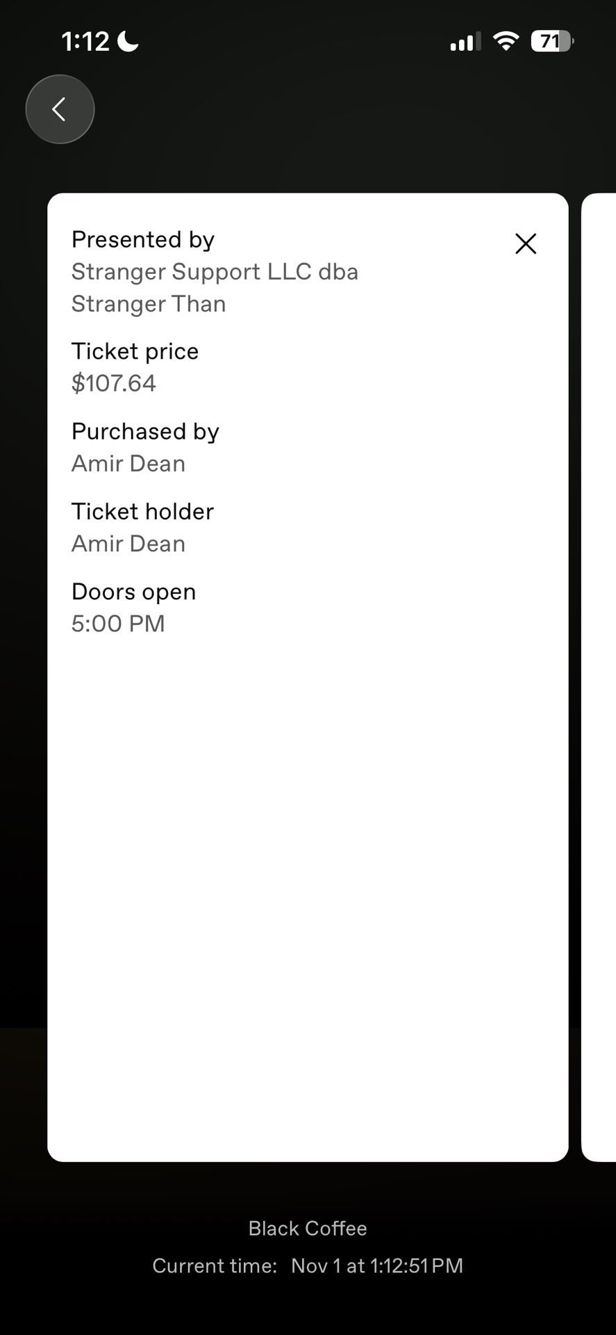 Blackcoffee LA Nov 1st