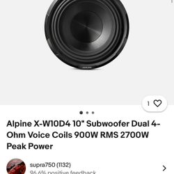10” Type X subwoofer 