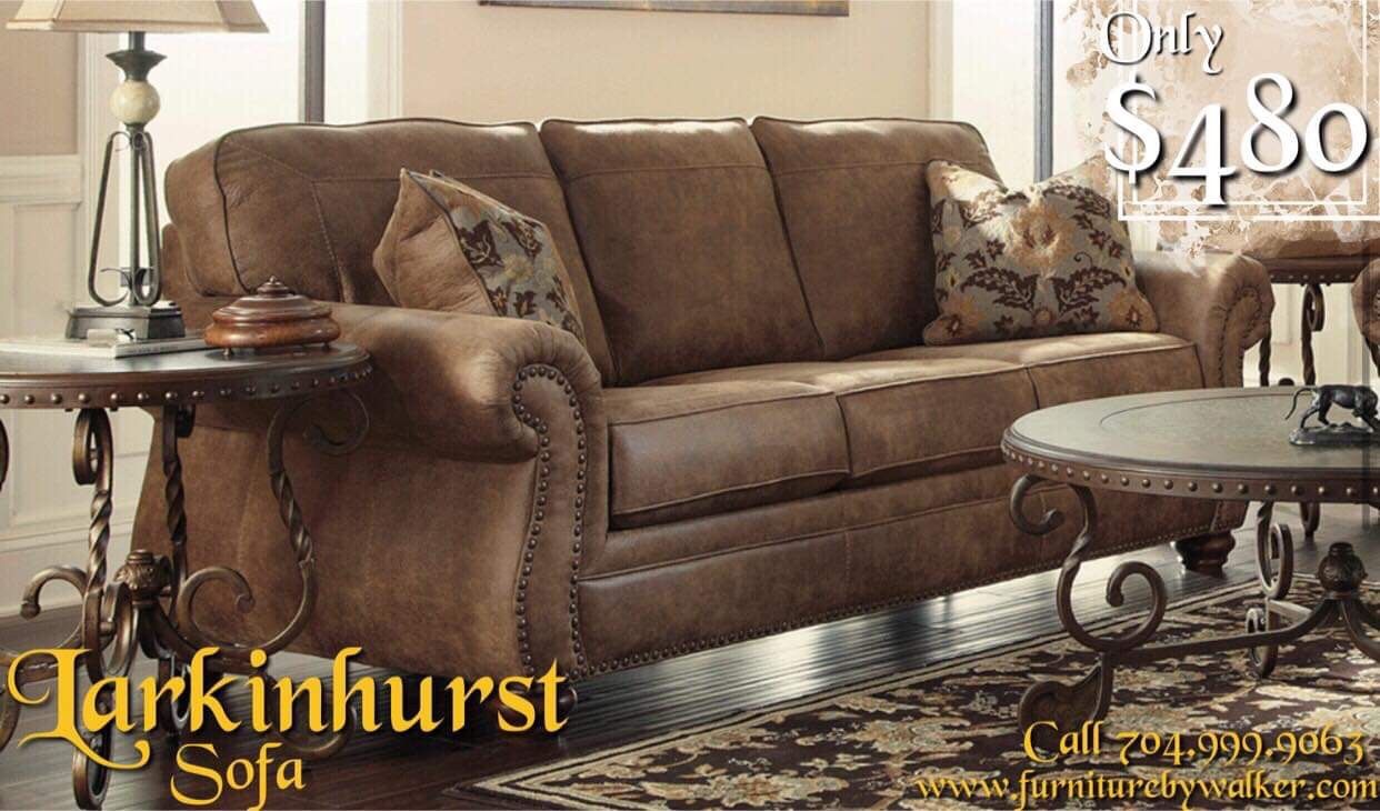 Larkinhurst earth tone fabric sofa by Ashley for Sale in Mooresville