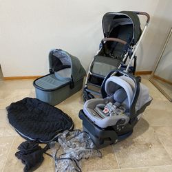 Uppababy Cruz V2 Stroller With Car Seat And Bassinet Olive