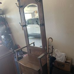 Beautiful wooden vintage hall tree