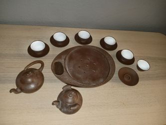 Clay Rectangular Asian Boat Tea Set