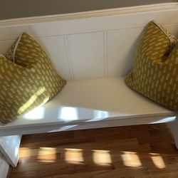 White 48 inch bench mudroom foyer