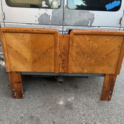 Retro Mid-Century Oak Headboard