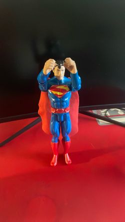 Superman Action Figure w/ Red Cape, Blue & Red Suit, Plastic/Fabric