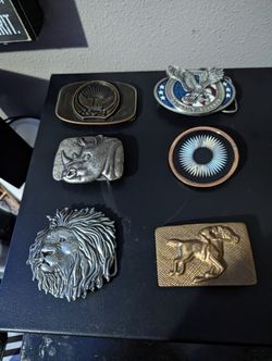 Lot Of Vintage Belt Buckles (6 Total)