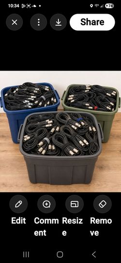 Mixed Music Equipment Audio Cable Cord Lot XLR RCA 1/4 MIDI Speaker Power