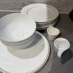 Random Dinner Plates And Bowls / Espresso Cups ( Used As Serving Dishes ) 