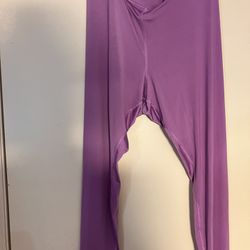 Set (Top And Bottom )Lands End Thermal Underwear In Orchid And Black