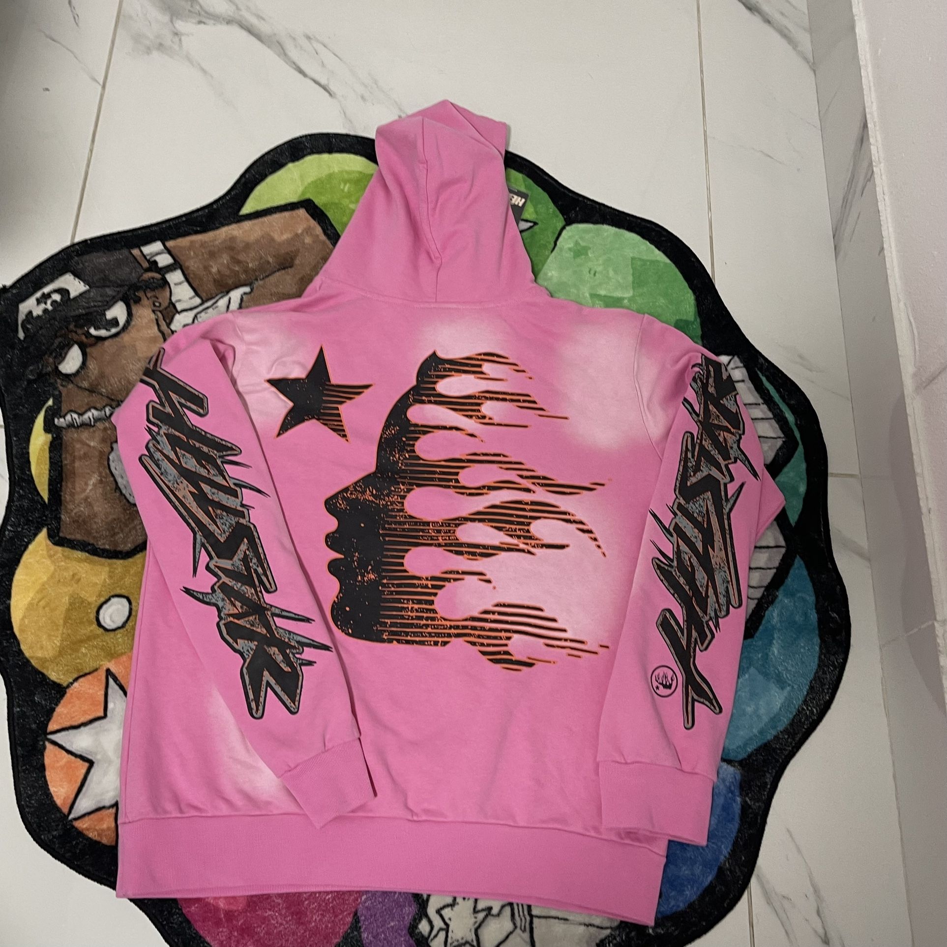 Hellstar Hoodie Pink Big Logo Size L