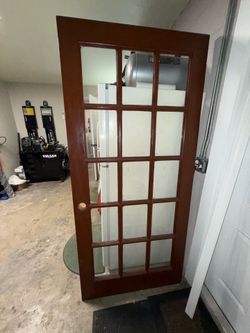 Solid wood door 15 panel divided light 36 x 78.75"
