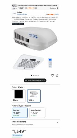RecPro RV Air Conditioner 15K Ducted or Non-Ducted | Quiet AC | 110-120V | Heat Pump and Cooling | Easy Install | All-in-One Unit | For Camper, Fifth 