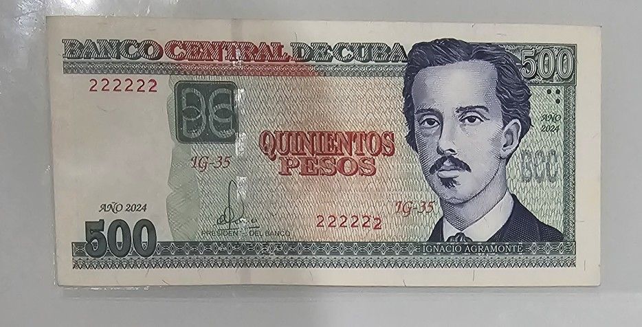 500 Pesos 2024 Cuba Solido 222222 Error En Serie 