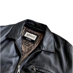Wilsons M. Julian Men's Black Leather Bomber Motorcycle 3M Thermal Jacket Sz L