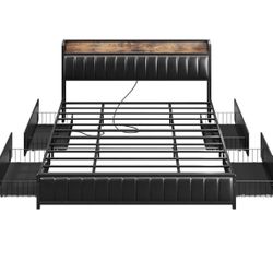 Bed Frame With Storage Drawers 