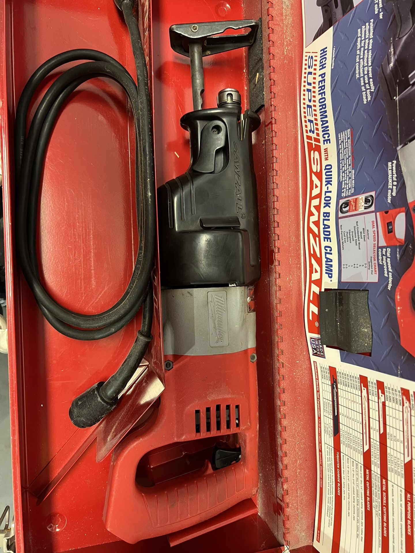 Milwaukee Heavy Duty Saw all With Cord