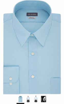 Van Heusen Men's Dress Shirt Regular Fit Poplin Solid (size 18-32-33 2xl)