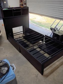 Twin bed frame and head board