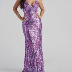 purple formal dress